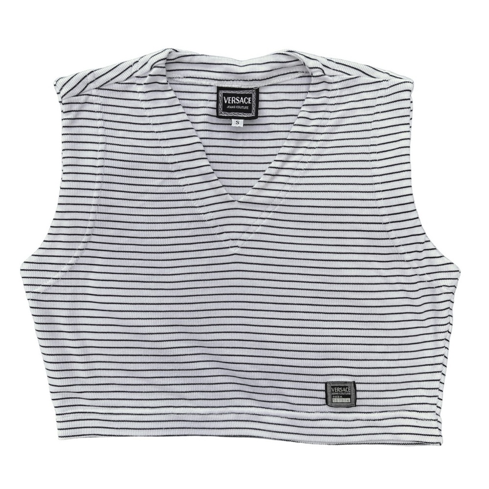 Versace Jeans Striped Crop Top